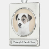 Parson Jack Russell Terrier Painting - Dog Art Sil Verzilverd Banner Ornament (Links)