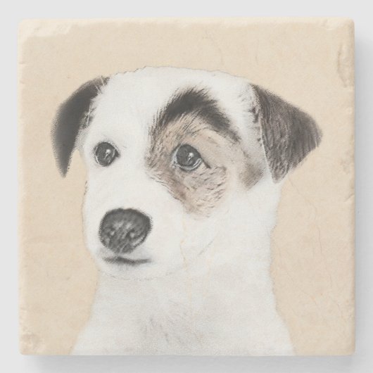 Parson Jack Russell Terrier Painting - Dog Art Stenen Onderzetter (Voorkant)