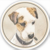 Parson Jack Russell Terrier Painting - Dog Art Sticker (Voorkant)