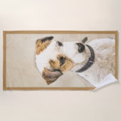 Parson Jack Russell Terrier Painting - Dog Art Strandlaken (Voorkant)