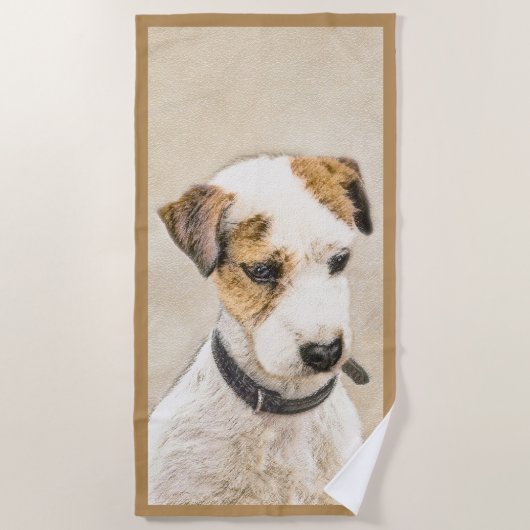 Parson Jack Russell Terrier Painting - Dog Art Strandlaken (Voorkant)