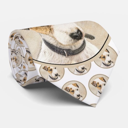 Parson Jack Russell Terrier Painting - Dog Art Stropdas (Opgerold)