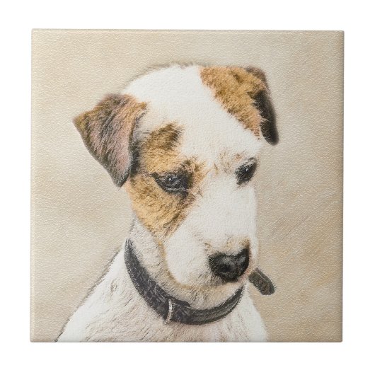 Parson Jack Russell Terrier Painting - Dog Art Tegeltje (Voorkant)