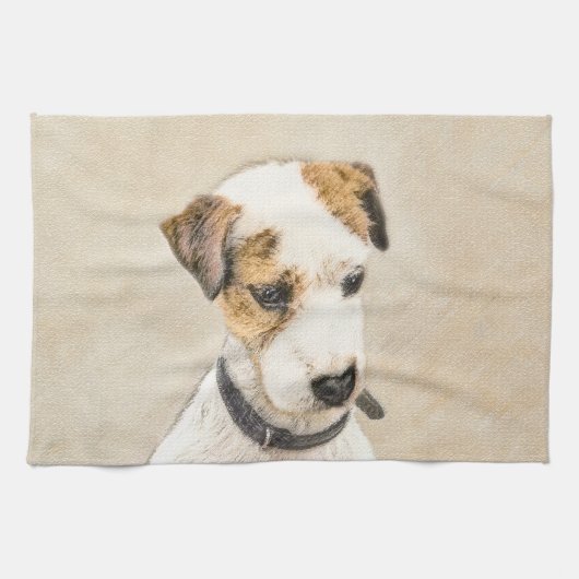 Parson Jack Russell Terrier Painting - Dog Art Theedoek (Horizontaal)