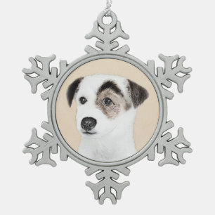 Parson Jack Russell Terrier Painting - Dog Art Tin Sneeuwvlok Ornament