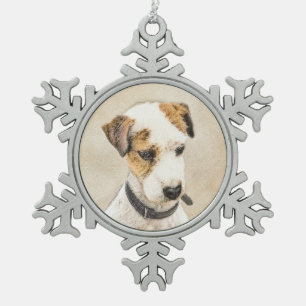 Parson Jack Russell Terrier Painting - Dog Art Tin Sneeuwvlok Ornament