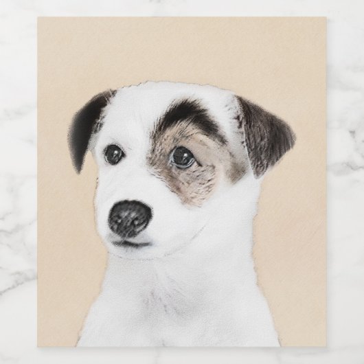 Parson Jack Russell Terrier Painting - Dog Art Wijn Etiket (Enkel label)