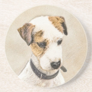 Parson Jack Russell Terrier Painting - Dog Art Zandsteen Onderzetter