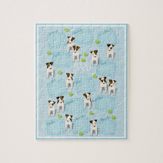 Parson Jack Russell Terriers blue 2020-kalender Legpuzzel (Verticaal)