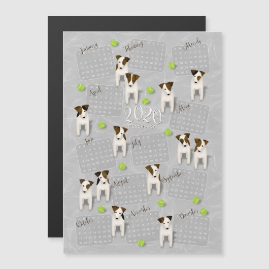 Parson Jack Russell Terriers grijs kalender 2020 (Voorkant / Achterkant)