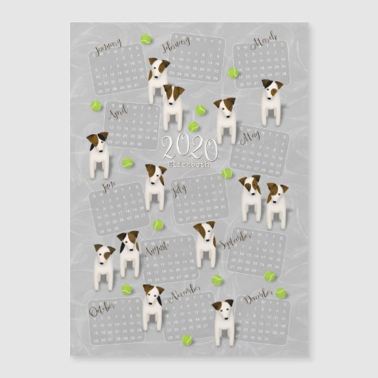 Parson Jack Russell Terriers grijs kalender 2020 (Voorkant)
