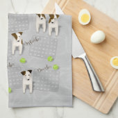 Parson Jack Russell Terriers grijs kalender 2020 Theedoek (Quarter Fold)