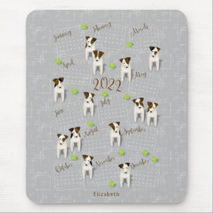 Parson Jack Russell Terriers grijs kalender 2022 Muismat