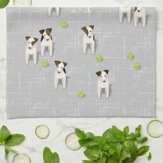 Parson Jack Russell Terriers grijs of ELKE kleur Theedoek (Gevouwen)