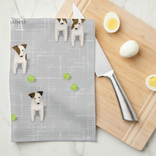 Parson Jack Russell Terriers grijs of ELKE kleur Theedoek (Quarter Fold)