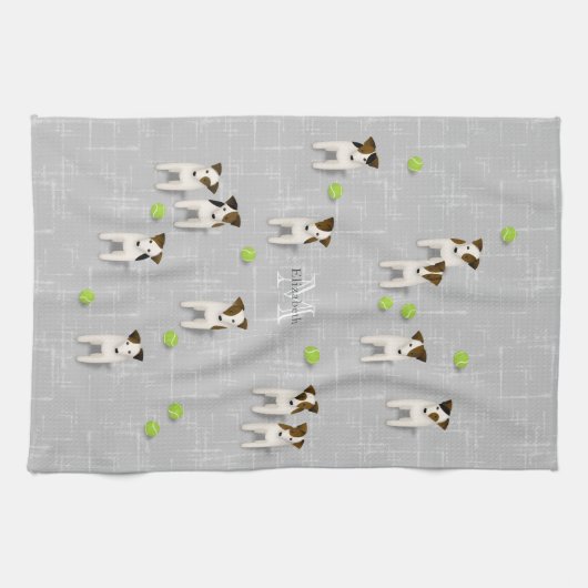 Parson Jack Russell Terriers grijs of ELKE kleur Theedoek (Horizontaal)