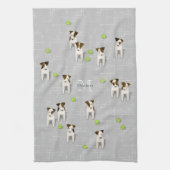 Parson Jack Russell Terriers grijs of ELKE kleur Theedoek (Verticaal)