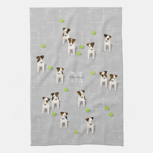 Parson Jack Russell Terriers grijs of ELKE kleur Theedoek (Verticaal)