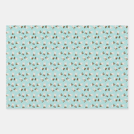 Parson Jack Russell Terriers patroon elke keer Inpakpapier Vel (Voorkant)