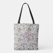 Parson Jack Russell Terriers patroon lichtgrijs Tote Bag (Achterkant)