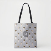 Parson Jack Russell Terriers patroon met monogram Tote Bag (Voorkant)