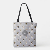Parson Jack Russell Terriers patroon met monogram Tote Bag (Achterkant)