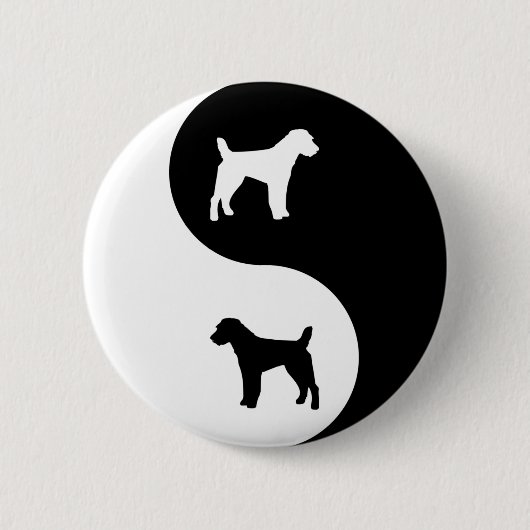 Parson Jack Russell Yin Yang Ronde Button 5,7 Cm (Voorkant)