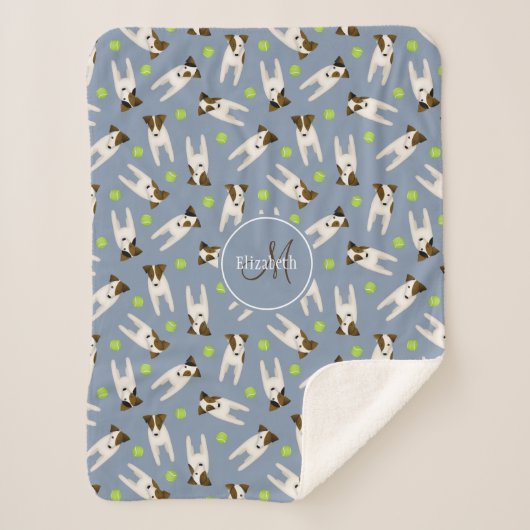 Parson Jack Russells een tennisballen patroon Sherpa Deken (Voorkant)