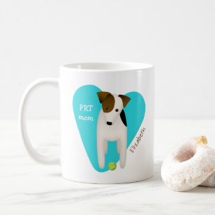 Parson Russell hond met bal PRT moeder turquoise h Koffiemok