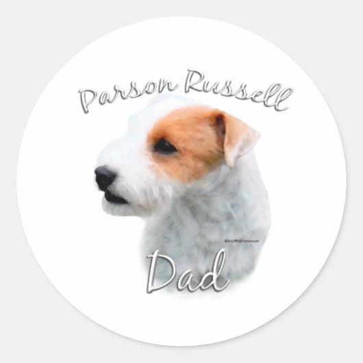 Parson Russell Terrier Dad 2 Ronde Sticker (Voorkant)