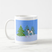 Parson Russell Terrier die kerstboom decorreert Koffiemok (Links)