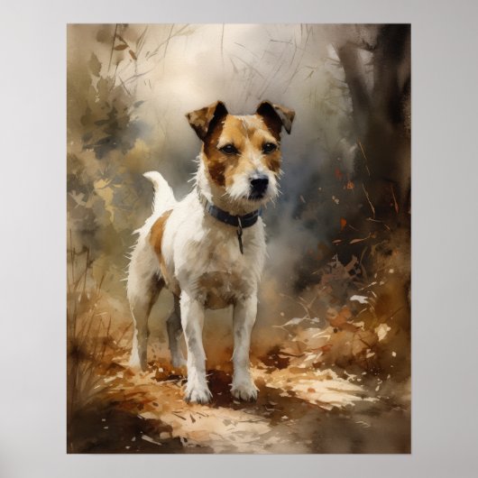 Parson Russell Terrier Dog Art Print Poster (Voorkant)