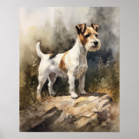 Parson Russell Terrier Dog Art Print Poster (Voorkant)