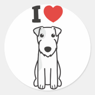 Parson Russell Terrier Dog Cartoon Ronde Sticker