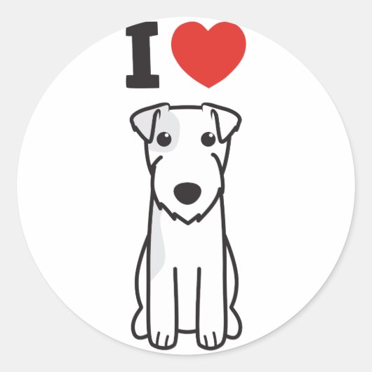 Parson Russell Terrier Dog Cartoon Ronde Sticker (Voorkant)
