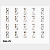Parson Russell Terrier Dog Cartoon Ronde Sticker (Vel)