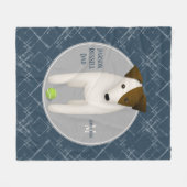 Parson Russell Terrier dogdad donkerblauw grijs Fleece Deken (Voorkant (Horizontaal))