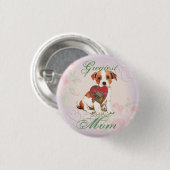 Parson Russell Terrier Heart mama Ronde Button 3,2 Cm (Voorkant /achterkant)