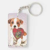 Parson Russell Terrier Heart mama Sleutelhanger (achterkant)