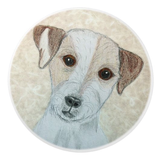 Parson Russell Terrier Keramische Knop (Voorkant)