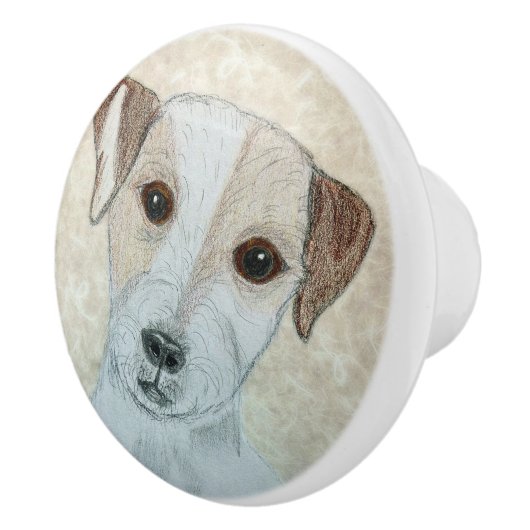 Parson Russell Terrier Keramische Knop (Rechts)