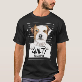 Parson Russell Terrier Mugshot Guilty Dog T-shirt