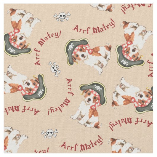 Parson Russell Terrier Pirate Fabric Stof (Close Up)