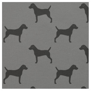 Parson Russell Terrier Silhouetten grijs en zwart Stof