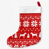 Parson Russell Terrier Silhouetten Vakantiepatroon Kleine Kerstsok (Achterkant)