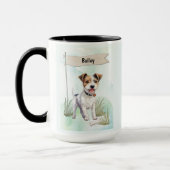 Parson Russell Terrier Watercolor Personalized Dog Mok (Links)