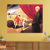 Parson Weem's Fable, mooie kunst van Grant Wood Canvas Afdruk (Insitu (Woonkamer))