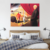 Parson Weem's Fable, mooie kunst van Grant Wood Canvas Afdruk (Insitu (Slaapkamer))
