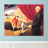 Parson Weem's Fable, mooie kunst van Grant Wood Canvas Afdruk (Insitu (Houten vloer))