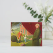 Parson Weems' Fable van Grant Wood Feestdagenkaart (Staand voorkant)